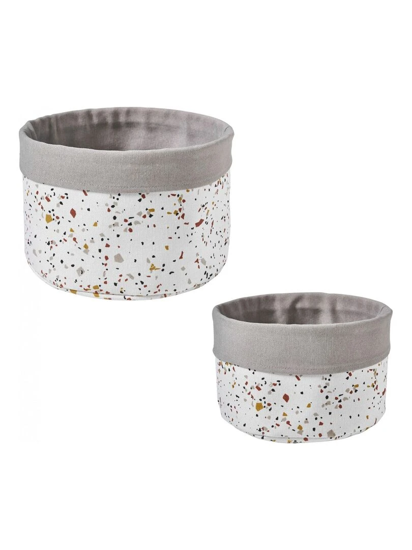 Guy Levasseur Lot de 2 paniers de rangement polycoton blanc Blanc