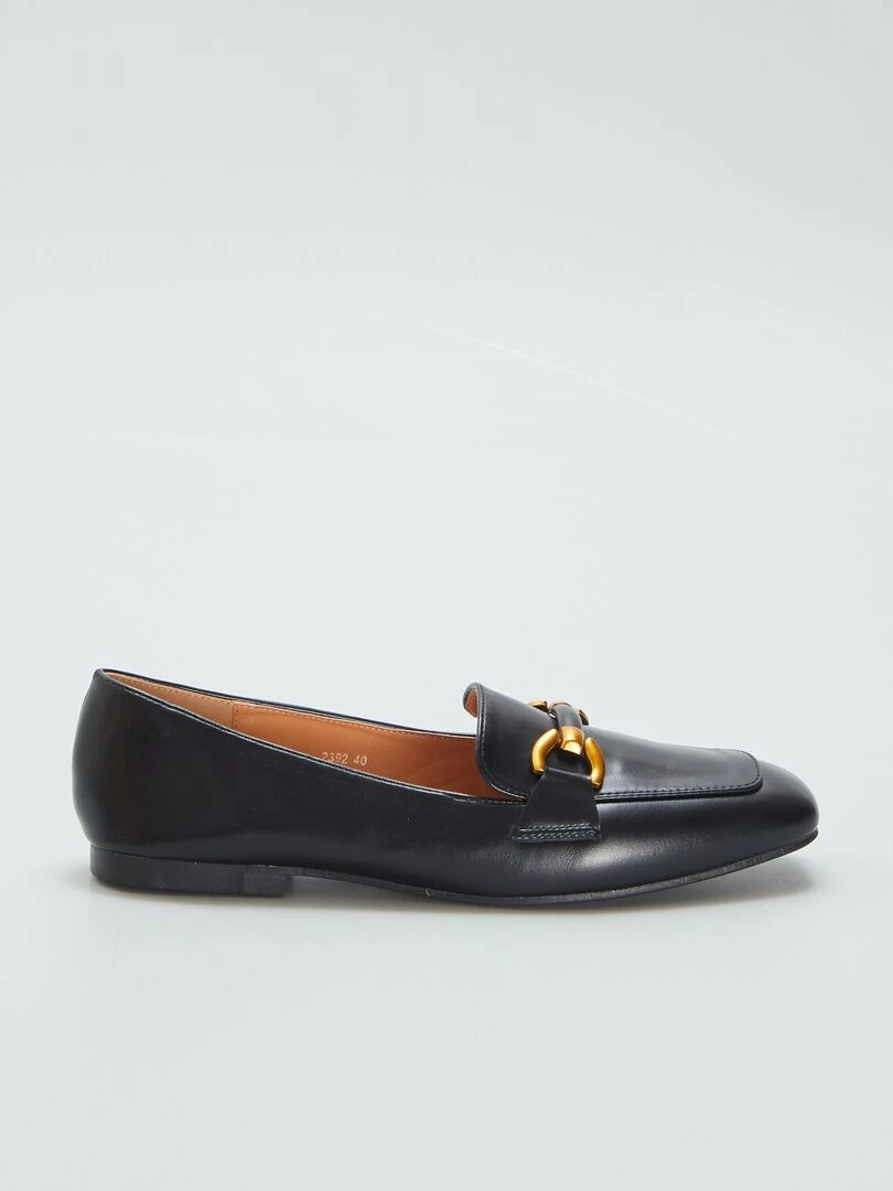 Mocassins avec brides dorées noir
