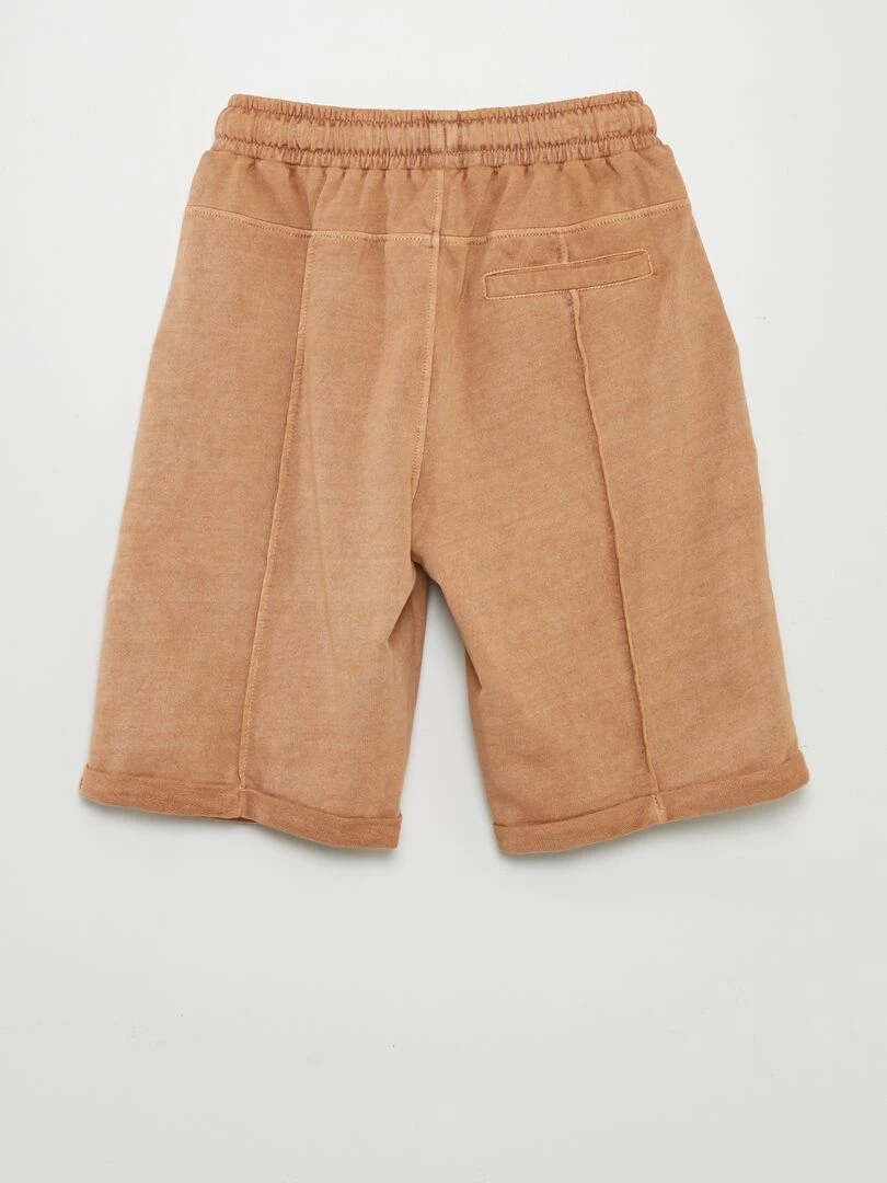 Bermuda en molleton à taille élastiquée   Terracotta
