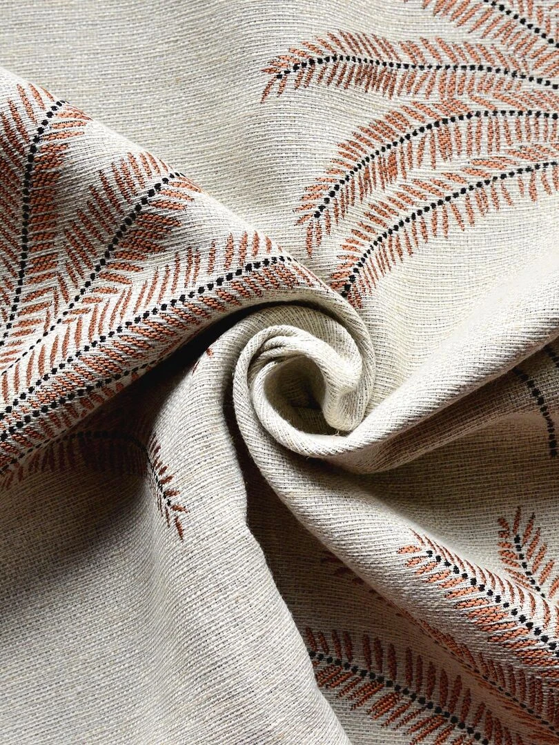 Rideau d'ameublement en jacquard   Orange