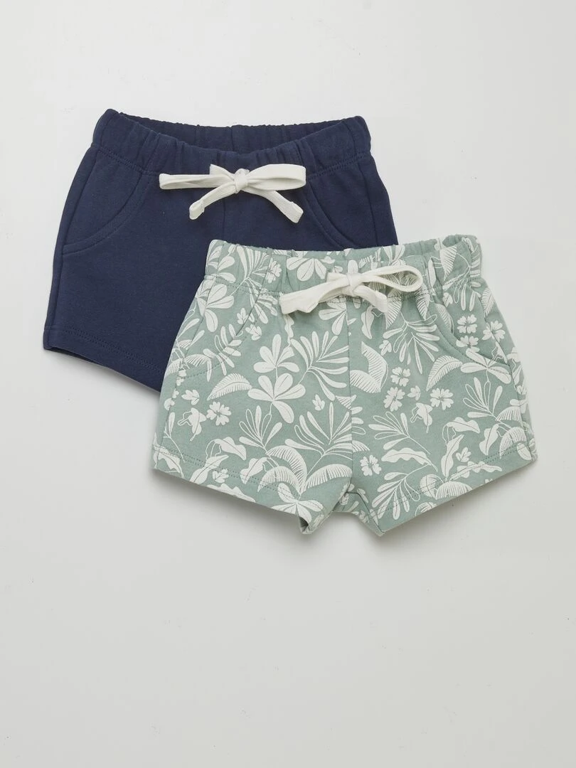 Lot de 2 shorts en molleton fin Bleu/marine
