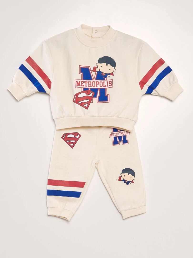 Ensemble en molleton 'Superman' 2 pièces Beige