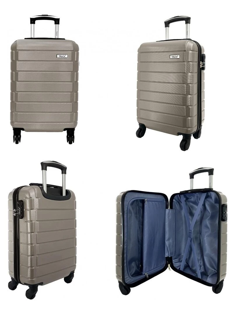 Valise cabine passe partout rigide 55cm ABS   Beige