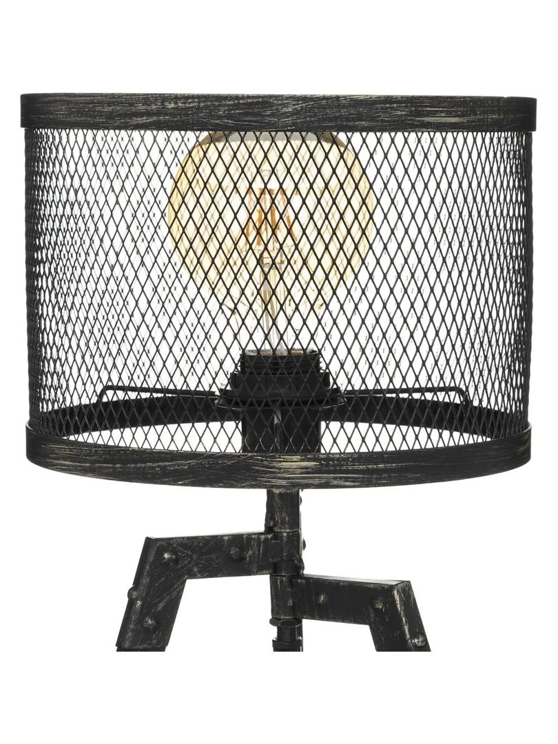 Lampe trépied style indus Noir