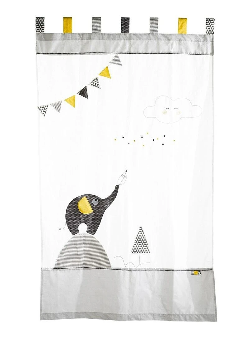 Rideau à pattes en coton gris SAUTHON Gris
