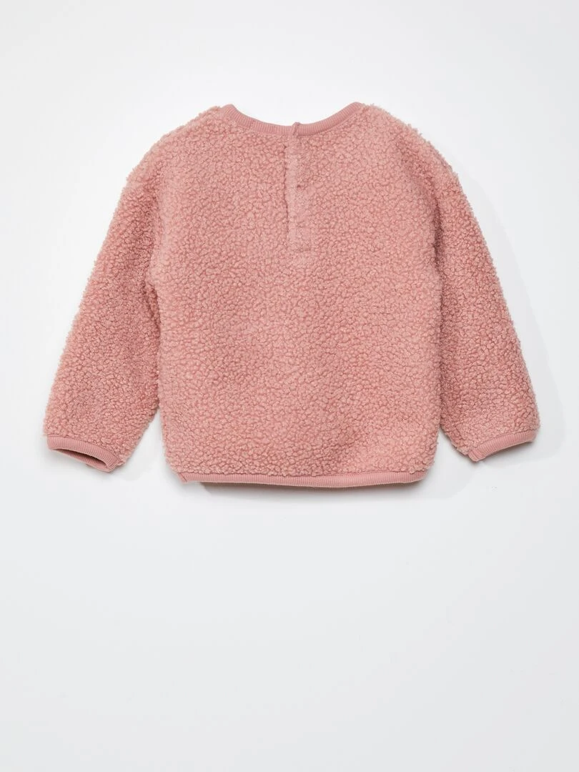 Ensemble pyjama sherpa et velours   2 pièces   Rose
