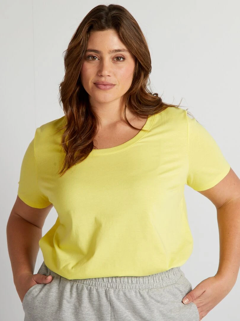 T shirt Uni Jaune