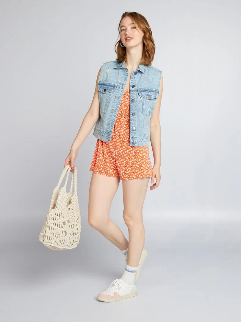 Combinaison short avec imprimé Orange