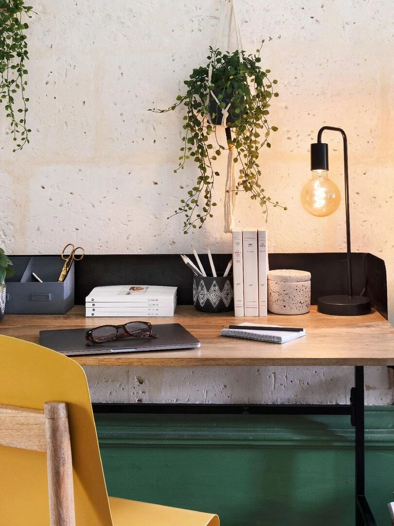 Lampe à poser en métal   Noir