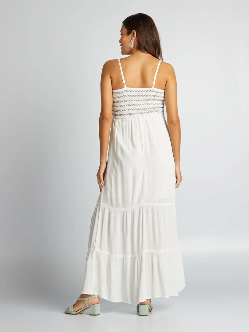 Robe grossesse à coupe longue   blanc