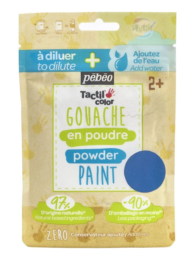 Gouache en poudre   100 g   Bleu   N/A
