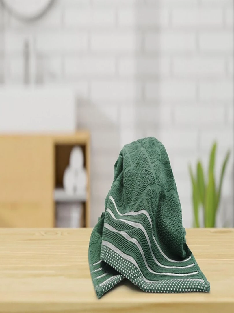Serviette JACQUARD Vert Emeraude Vert