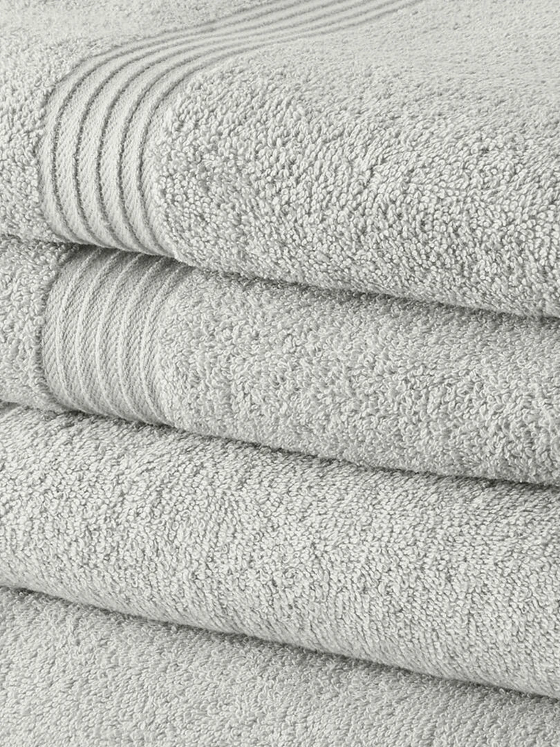 Lot de 5 Draps de Bain coton uni ESSENTIAL Blanc