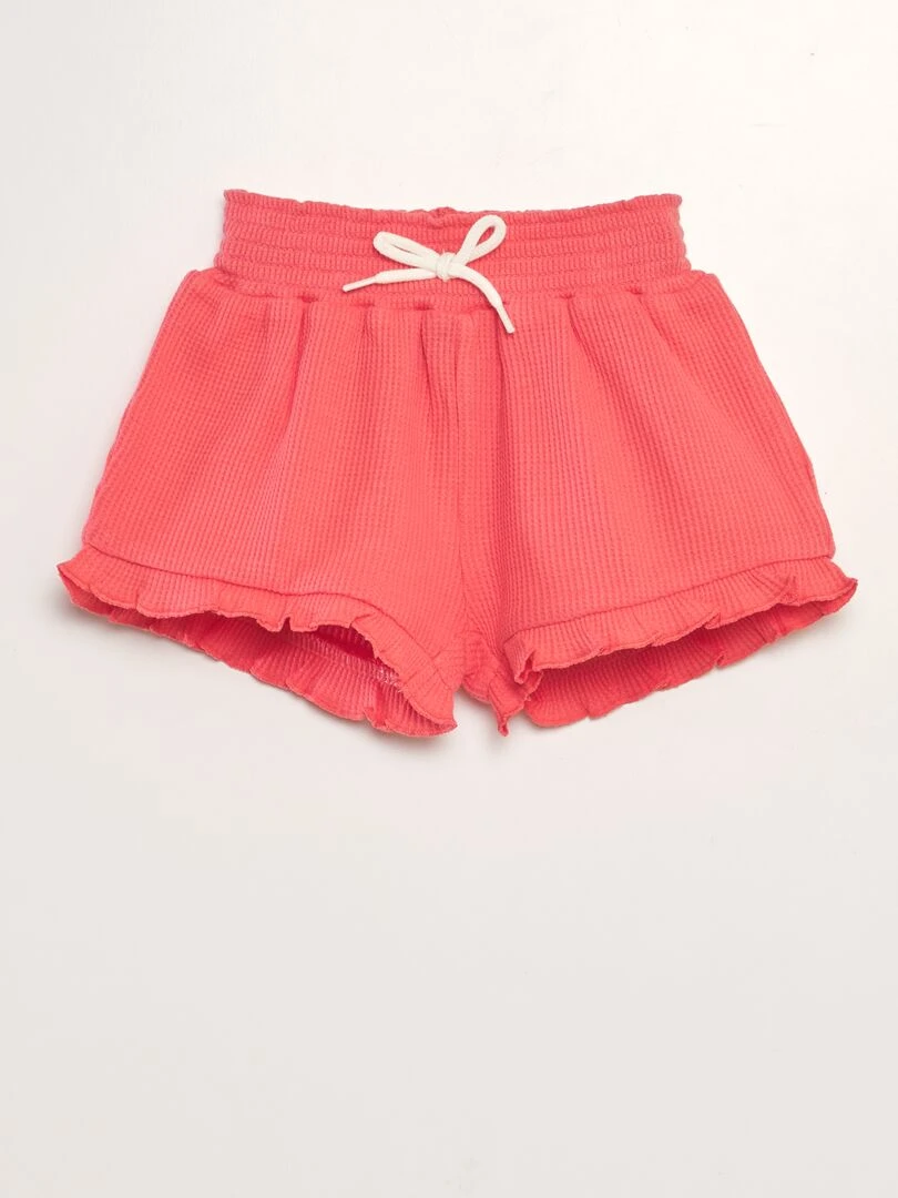 Short en nid d'abeilles Rose