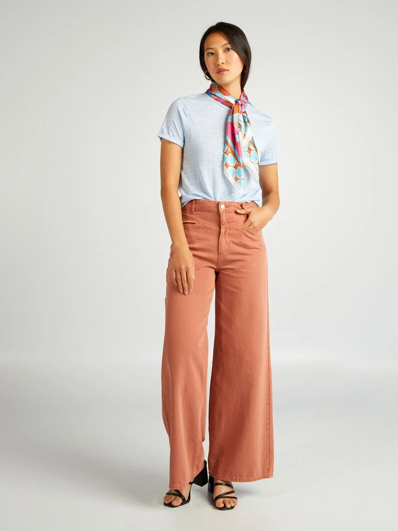 T shirt en lin   Bleu