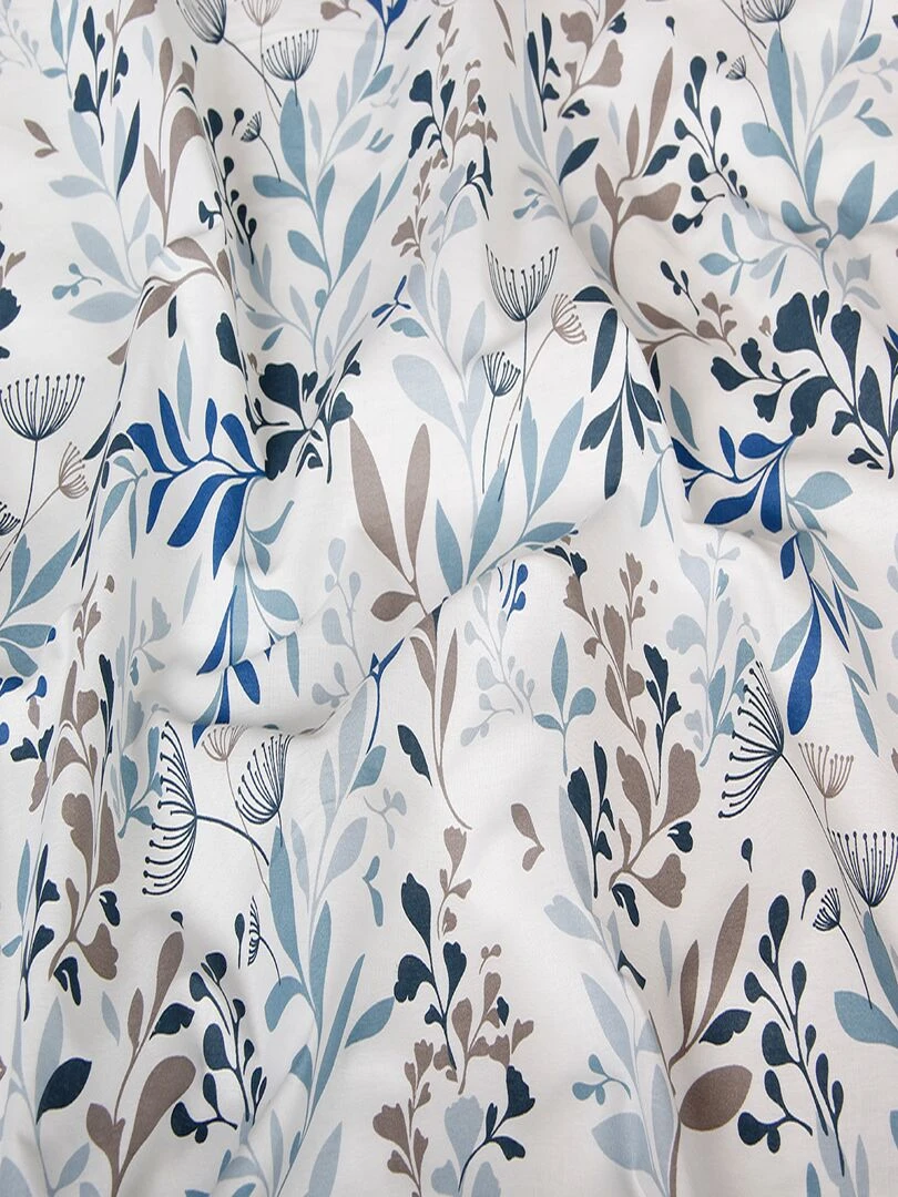 Lot de 2 Taies d'oreiller 63x63 cm coton Blanc Bleu ciel