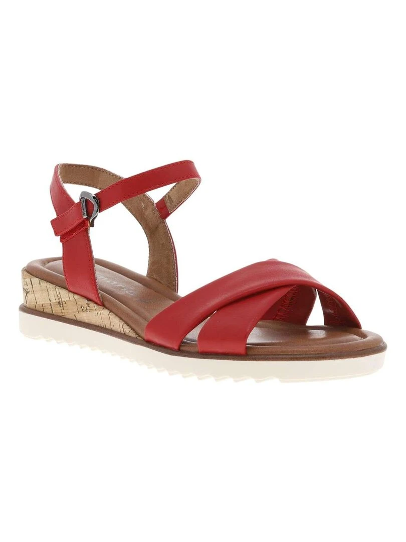 TAMARIS   Nu pieds talon compensé bas   Rouge