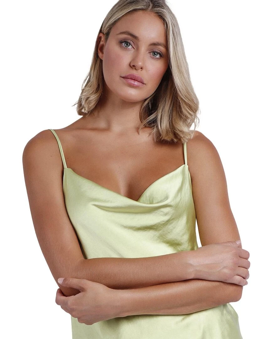 Pyjama short caraco Satin Luxe   Vert