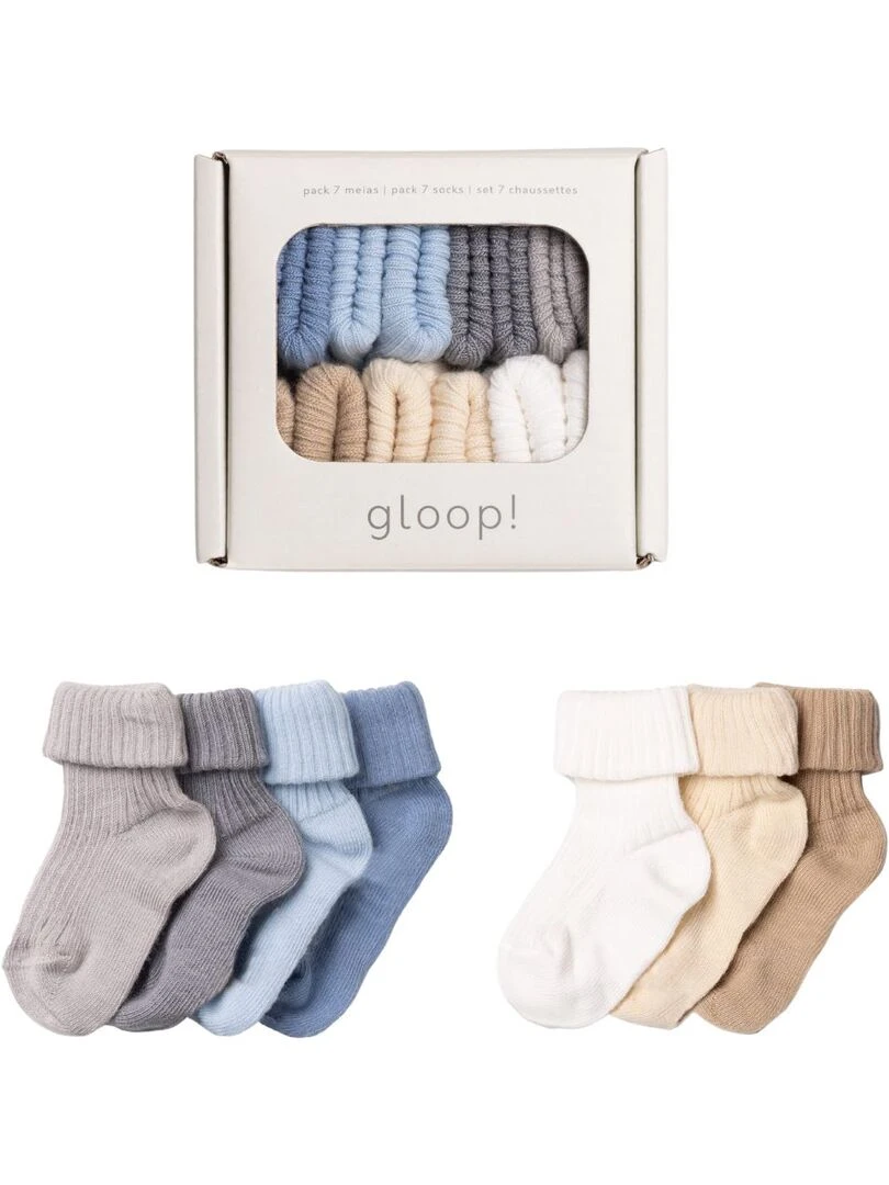 Lot de 7 paires chaussettes bleu (0 3 mois) Bleu