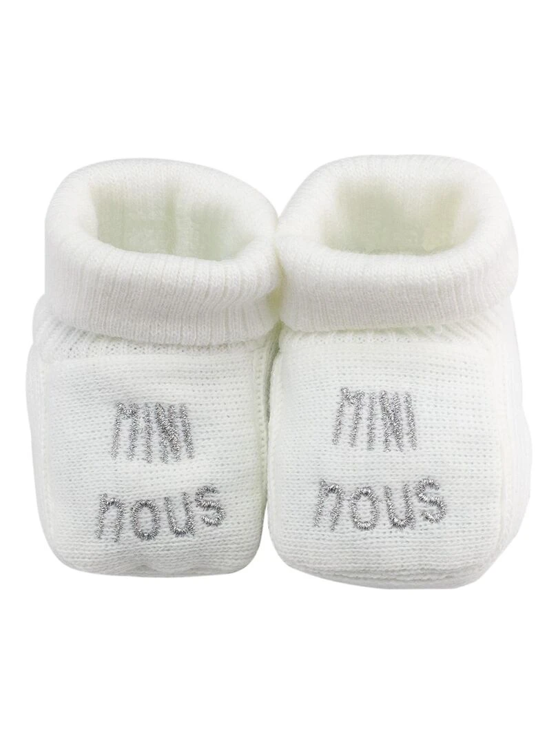 Chaussons naissance Mini Nous Blanc