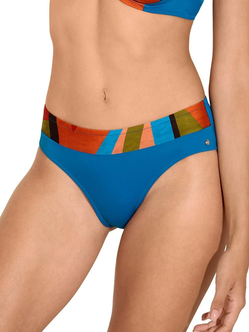 Bas maillot slip de bain taille haute Viviero Bleu turquoise