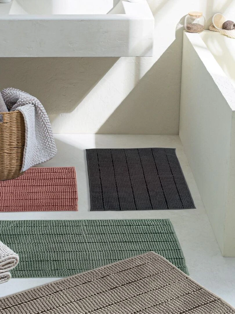 Guy Levasseur Tapis de bain en polyester uni Gris taupe