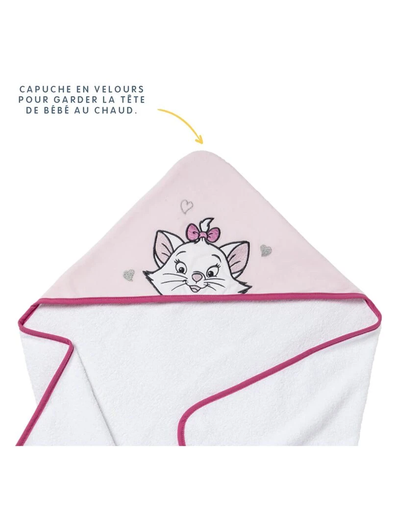 Cape de bain 80x80 cm velours   Marie Jolie   Rose