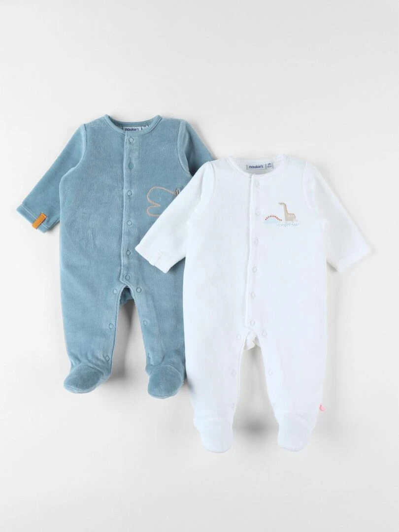 Set de 2 pyjamas 1 pièce moyen/écru Noukie's Blanc