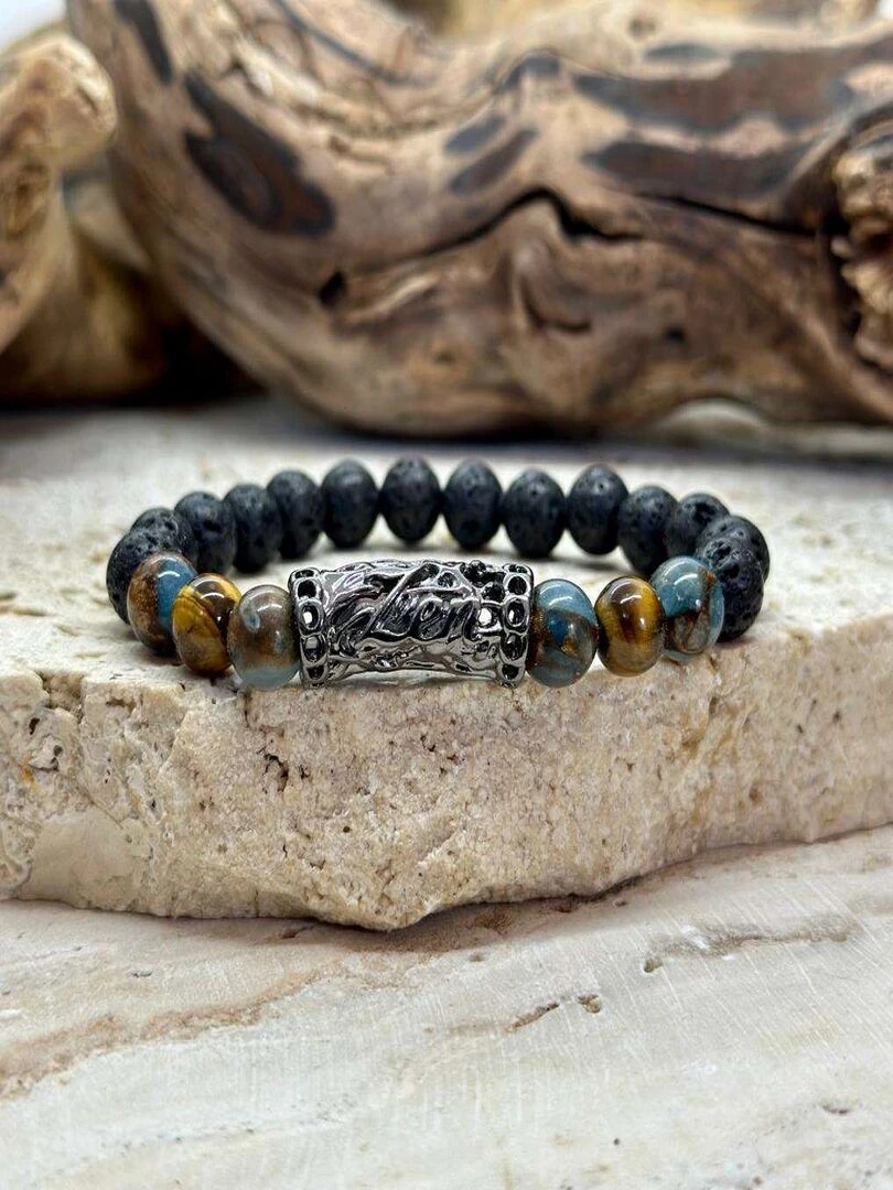 Bracelet Zen en quartz mosaic Noir
