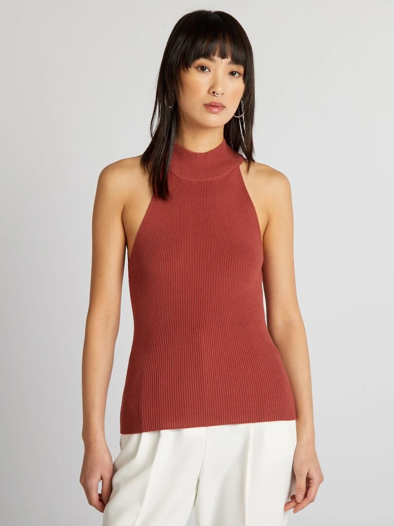 Pull sans manches   Rouge