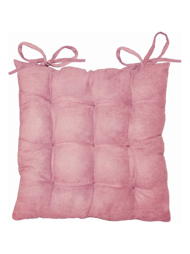Assise matelassée Collection Suede Uni Suedine Rose