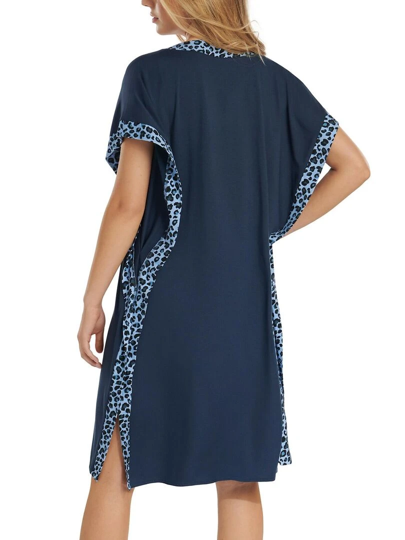 Caftan de plage mi long Veracruz Bleu