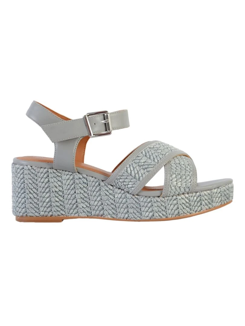 Sandale compensée The Divine Factory QL4630 Bleu
