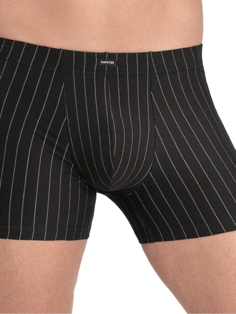 Lot de 2 boxers à rayures verticales et uni en coton et modal Katsuo Noir
