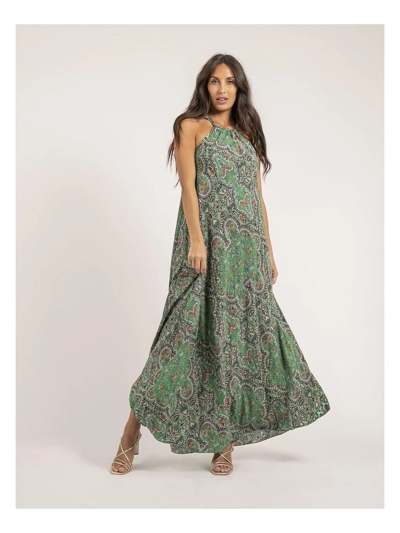 Robe longue motifs IMELDA   Vert
