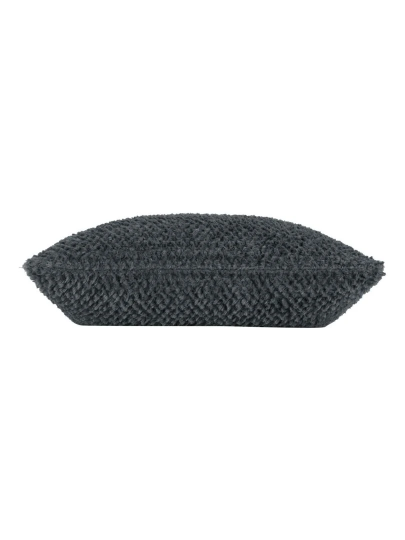 Housse de coussin imitation fourrure gris anthracite