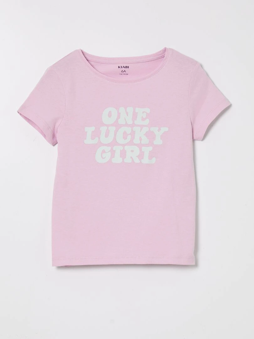 T shirt en coton impirmé Lila