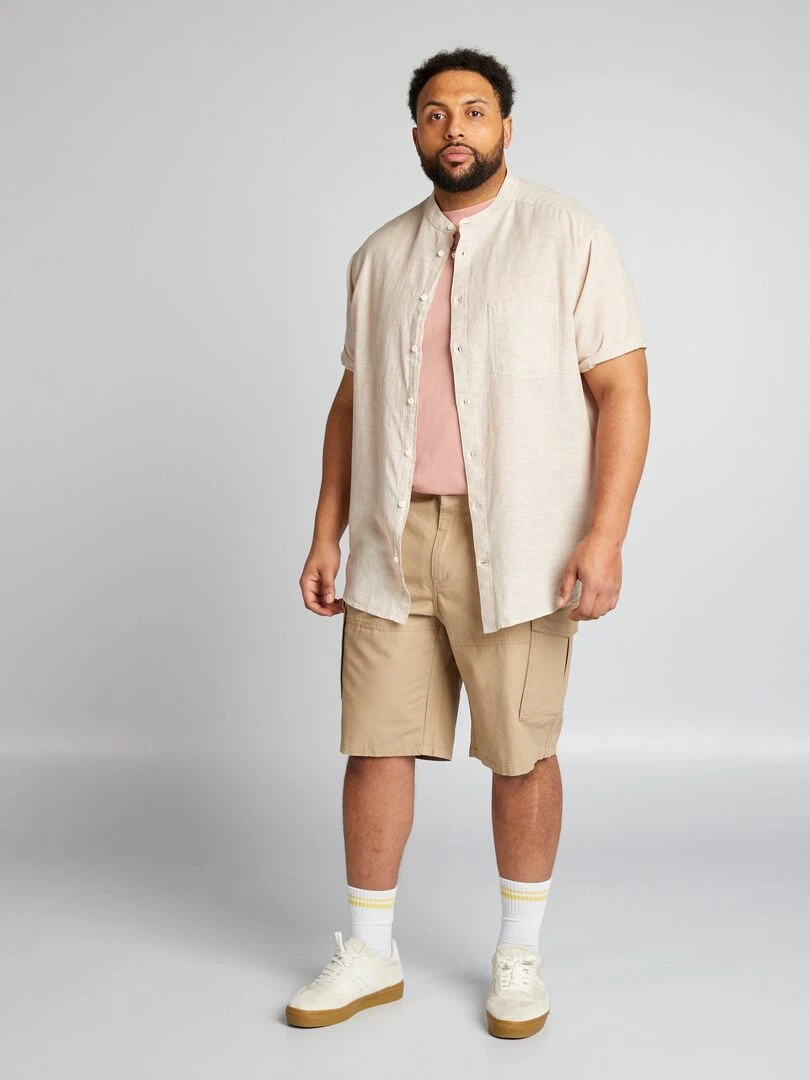 Chemise col mao Beige