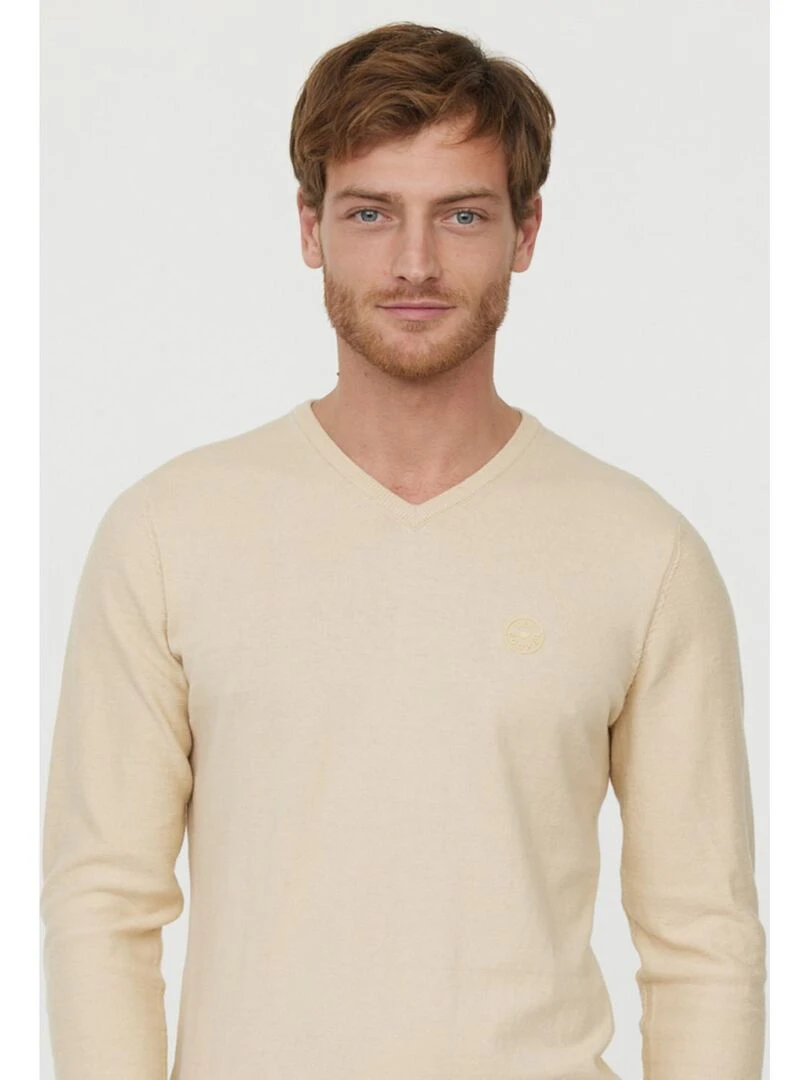 Lee Cooper   Pull manches longues coton regular CIFAR   Beige