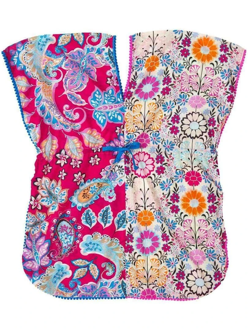 Robe de Plage Fille  imprimé Fleurs Hawaï Rouge  BALI   La Faute à Voltaire   Rouge