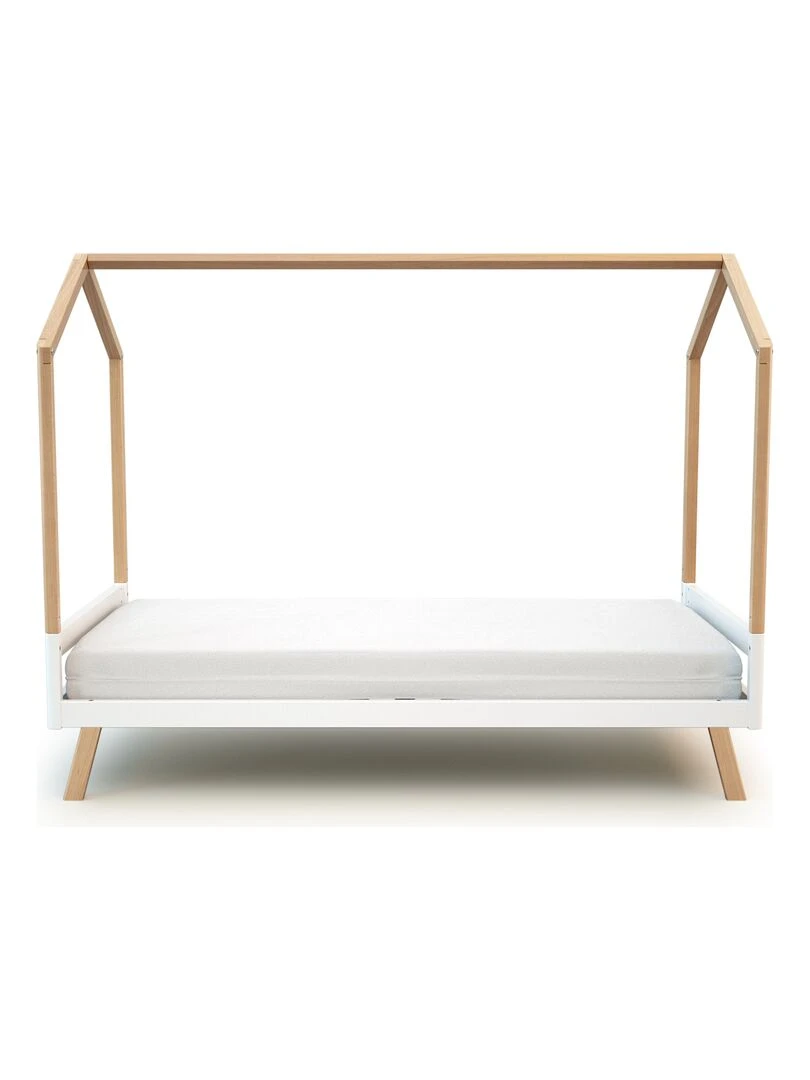 AT4 Lit cabane bébé évolutif CONFORT en bois Blanc Marron