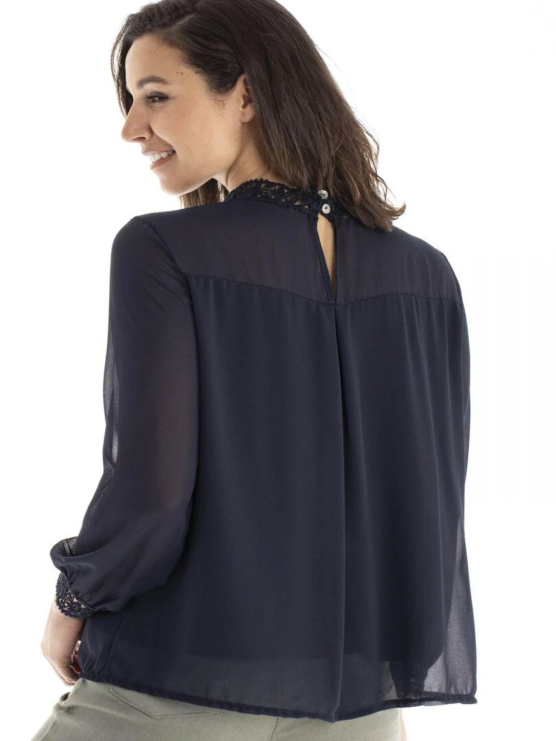 Chemisier cheminée CHILY   Gérard Pasquier   Bleu marine