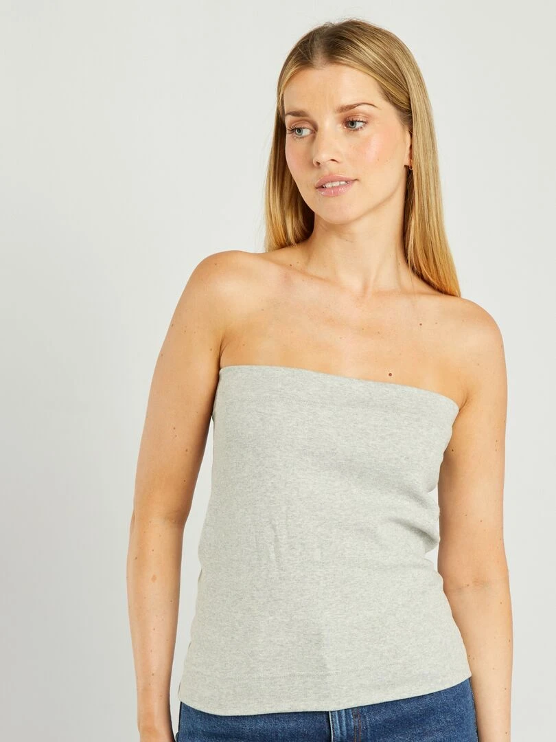 Bandeau peau à peau en jersey Gris