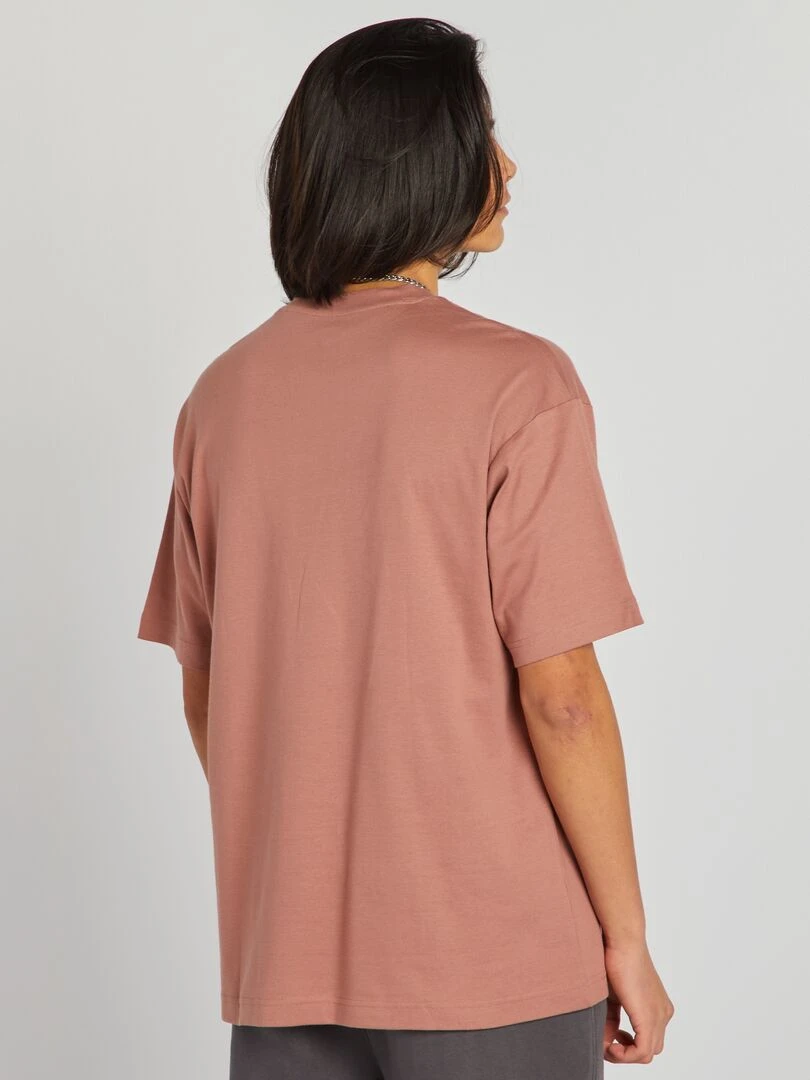 T shirt col rond en coton   Marron