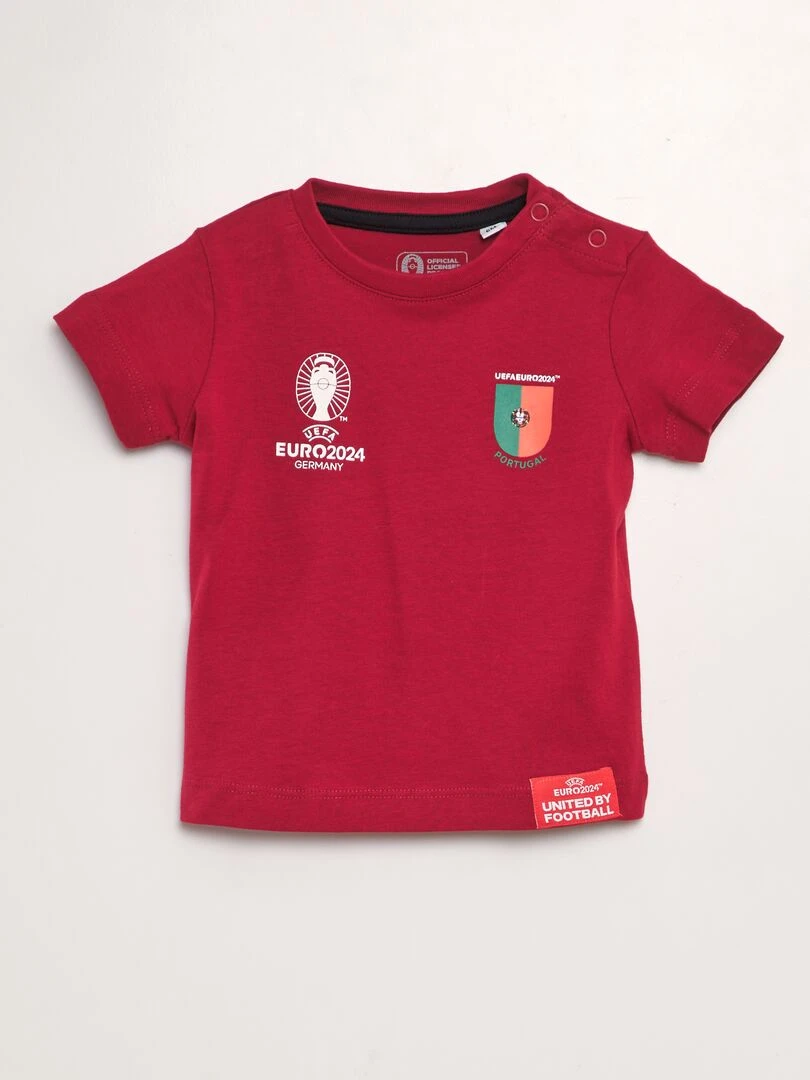 T shirt en coton EURO 2024 Rouge 'Portugal'