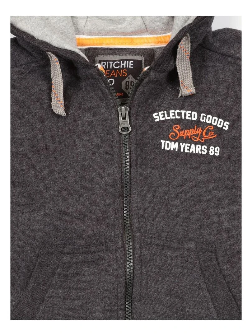 SWEAT ZIPPE CAPUCHE WIDY BOY Gris