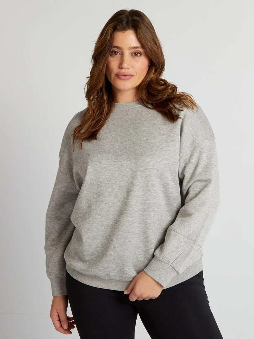 Sweat à imprimé au dos Gris