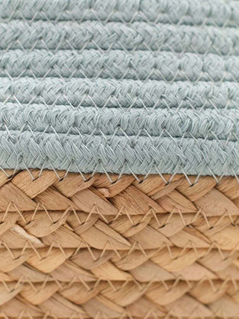 Panier rond tressé 'LA FACTORY' 'TODAY'   Bleu céladon