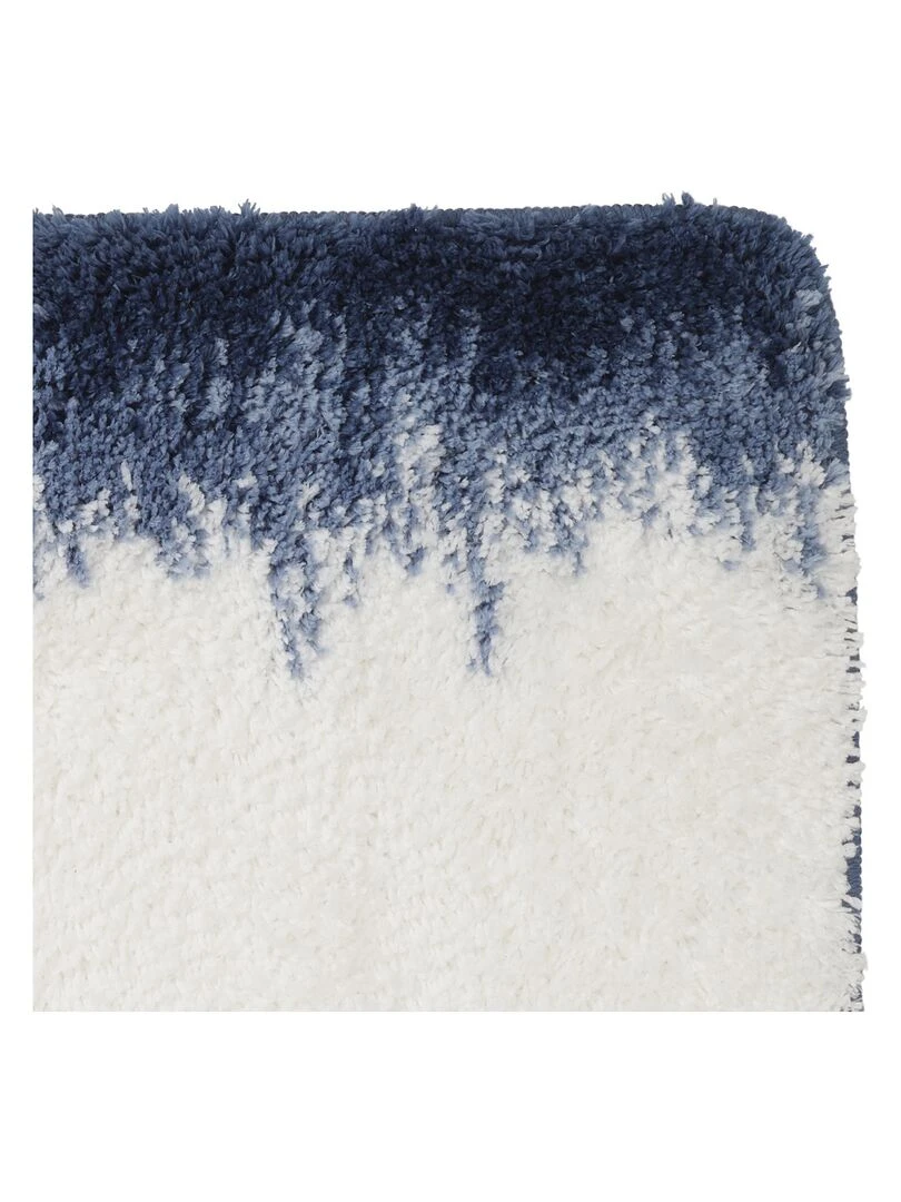 Guy Levasseur   Tapis de bain en polyester fantaisie bleu et blanc   Bleu