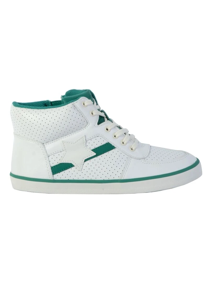 Basket Cuir Clarks Enfant City Flake K Blanc